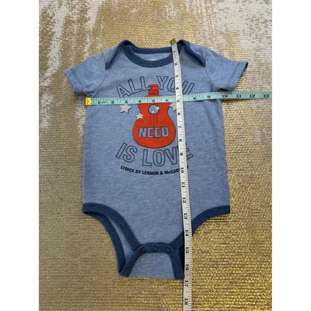 LENNON & MCCARTNEY Baby 'All You Need Is Love' Blue Graphic Onesie 18 Months